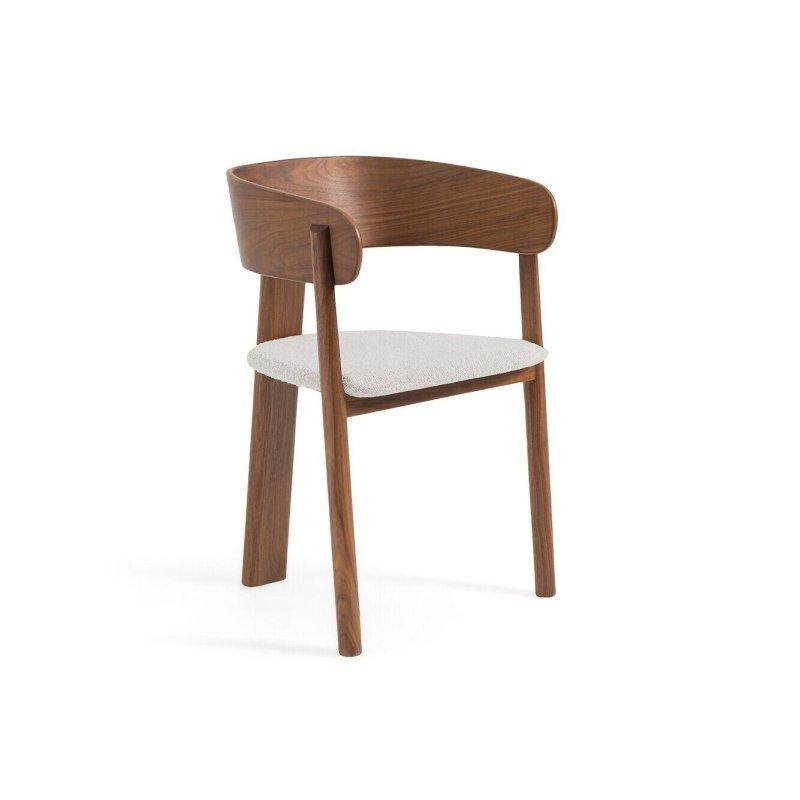 Ceviz Kumaş Döşemeli Üç Ayaklı Sandalye - 147435