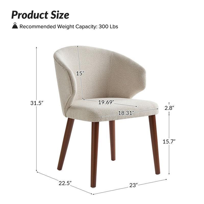 Ceviz Masif Ahşap Ayaklı Kumaş Döşemeli Kollu Sırt Tasarımlı 2li Sandalye - 146550