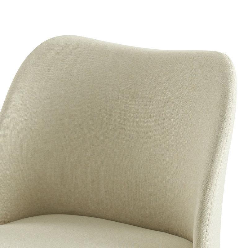 Ceviz Masif Ahşap Ayaklı Polyester Kumaş 2li Takım Yemek Sandalyesi - 146553