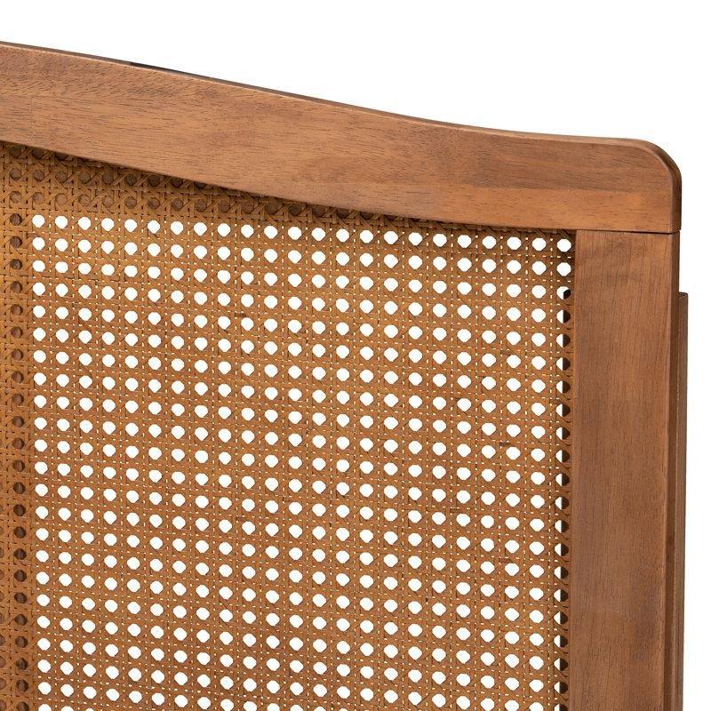 Ceviz Rattan ve Masif Ahşap Kemerli Yüksekliği Ayarlanabilir Yatak Başlığı - 156 cm - 144891