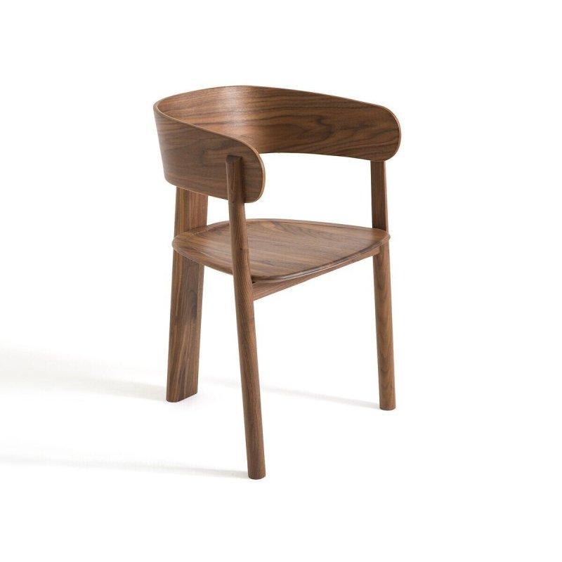 Ceviz Rengi Ahşap Kolçaklı 3 Ayaklı Tasarım Sandalye - 147420