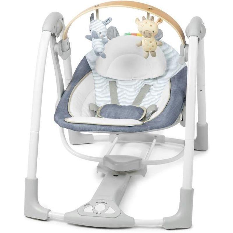 Chambray Katlanabilir Elektrikli 5 Hızlı Ahşap Oyuncaklı Ana Kucağı Beşik - 162298