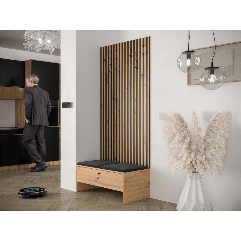 Çıtalı ve Döşemeli Panelli Portmanto Vestiyer Seti - 85 cm - 158677
