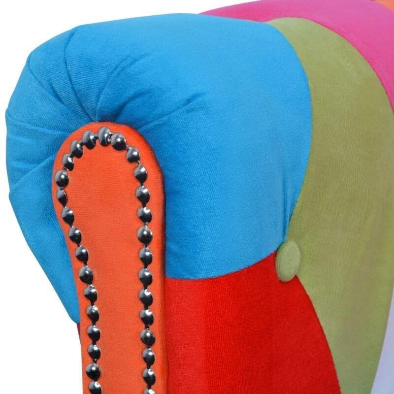 Çok Renkli Kumaş Düğmeli Chesterfield İkili Koltuk - 146 cm - 152694