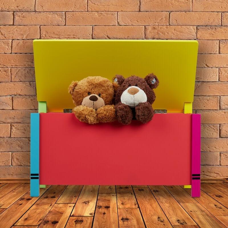 Çok Renkli MDF Oturaklı Oyuncak Dolabı - 60x35 cm - 150719