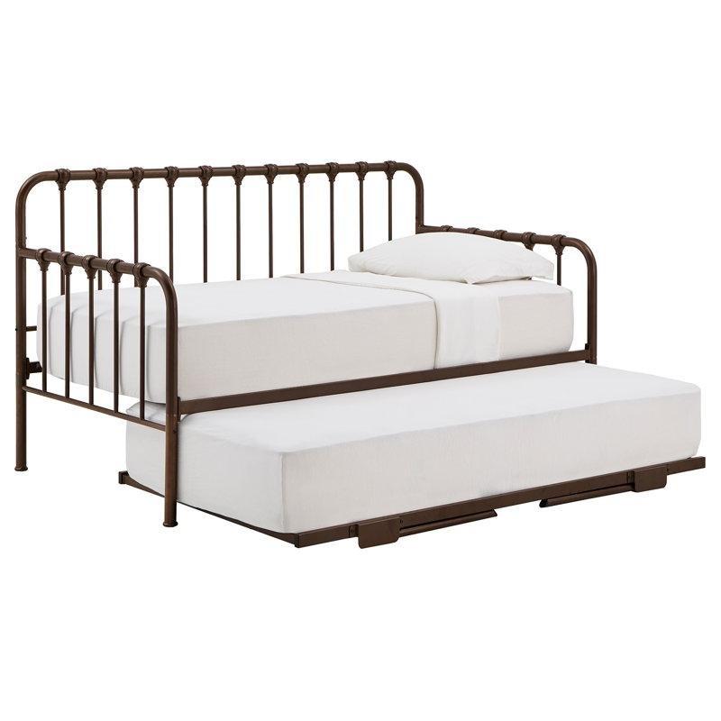 Demir İskeletli Yavru Yataklı Ve Kavisli Başlıklı Daybed Karyola - 106x198 cm - 142750