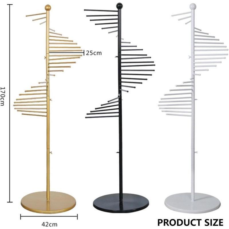 Demir Spiral Tasarımlı 30 Kancalı Ayaklı Askılık - 171x42 cm - 161350