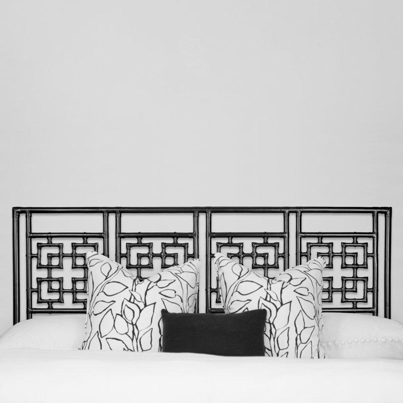 Deri Sargılı El Yapımı Rattan Geometrik Desenli Yatak Başlığı - 145020