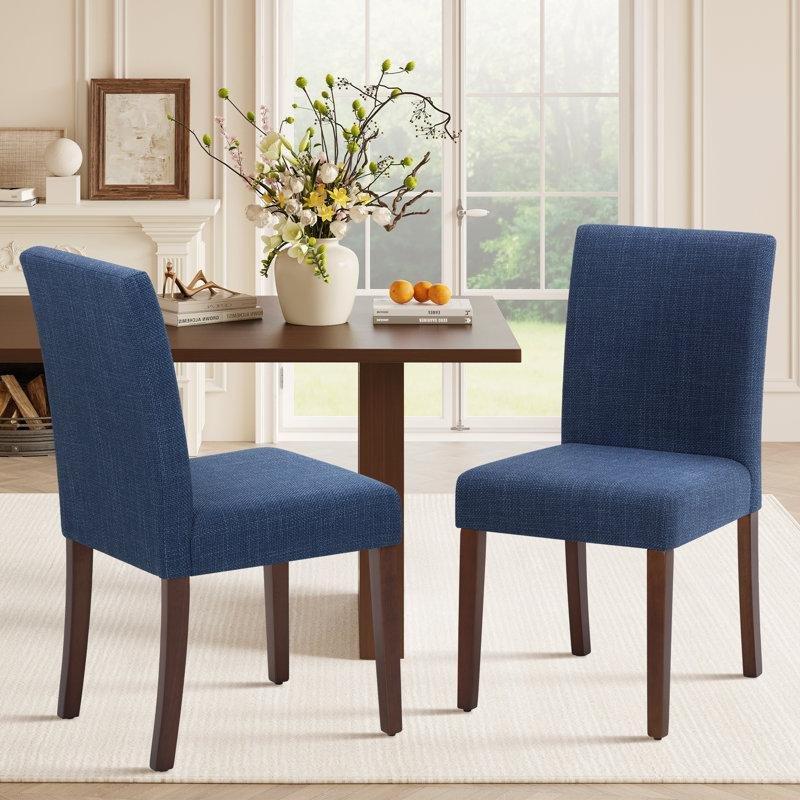 Doğal Ahşap Ayaklı Kumaş Döşemeli Yüksek Sırtlı Sandalye Seti 2li - 146460