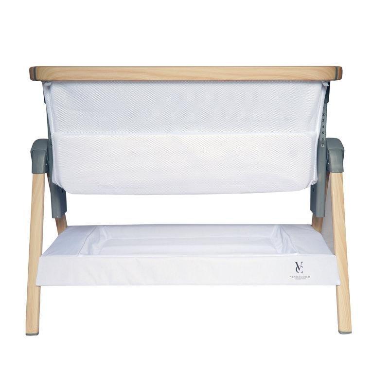 Doğal Ahşap Rengi Alüminyum Katlanabilir Raflı Anne Yanı Beşik - 80x56x101 cm - 161635