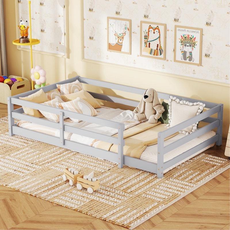 Doğal Çam Ağacı Dört Tarafı Korumalı Montessori Karyola - 109x196 cm - 142627