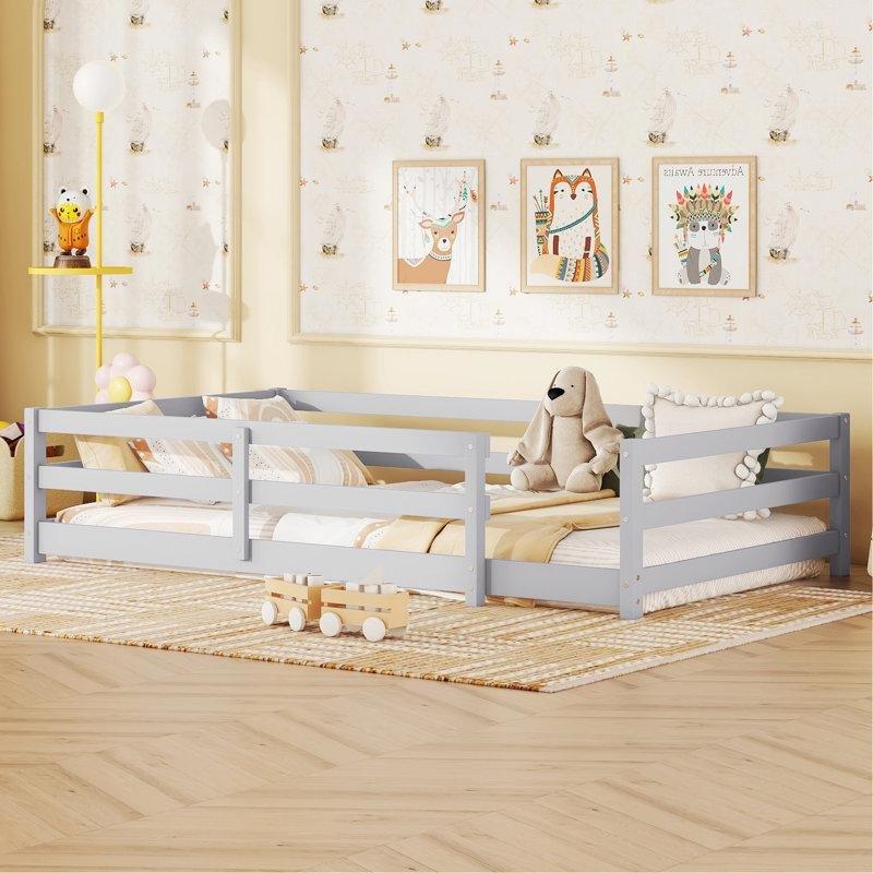 Doğal Çam Ağacı Dört Tarafı Korumalı Montessori Karyola - 109x196 cm - 142627