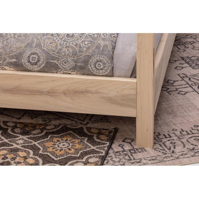 Doğal Kahverengi Masif Kavak Ağacı Dört Direkli Karyola - 202x211 cm - 142429