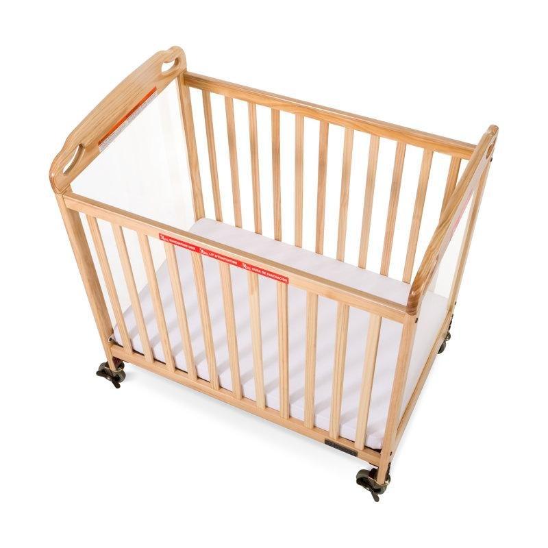 Doğal Masif Ahşap Tekerlekli Tahliye Tipi Mini Beşik - 67x100 cm - 162097