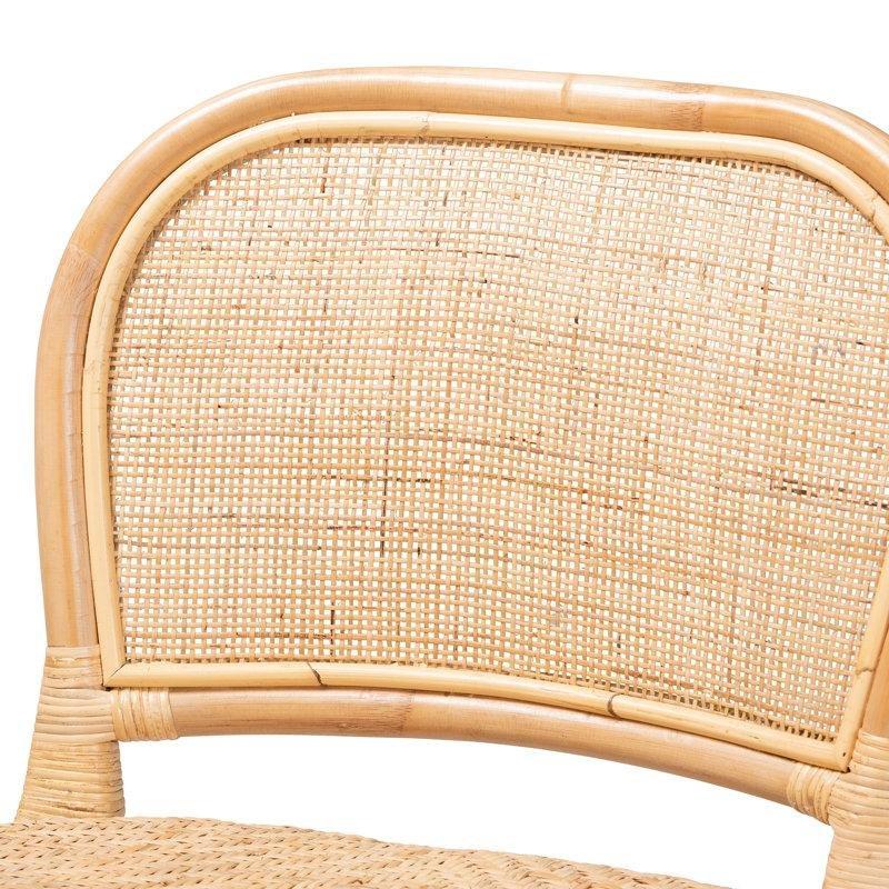 Doğal Rattan El Yapımı Alçak Sırtlı Hasır Bar Sandalyesi - 67 cm - 148188