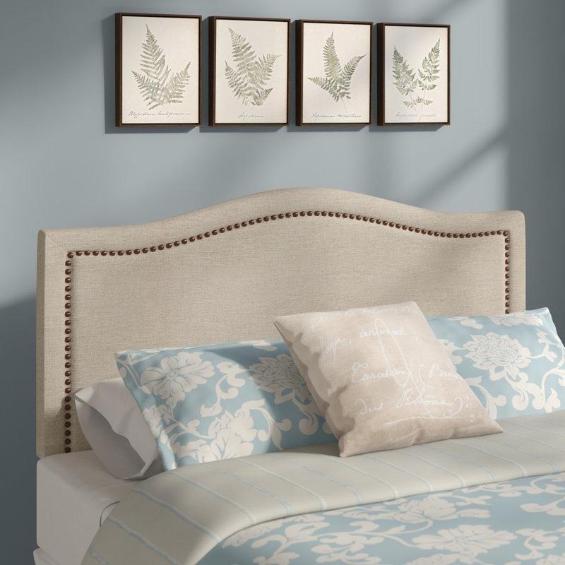 Doğal Renk Polyester Kumaş Zımba Detaylı Ayarlanabilir Kavisli Yatak Başlığı - 203 cm - 144639