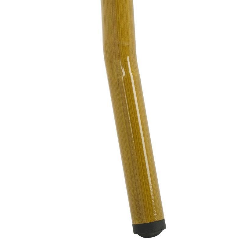 Doğal Ton Damalı Desenli PE Hasır Metal Ayaklı Bistro Sandalye Seti - 2 Adet - 145515