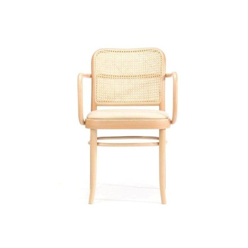 Döşemeli Ahşap ve Viyana Hasırı Kolçaklı Sandalye - 147162