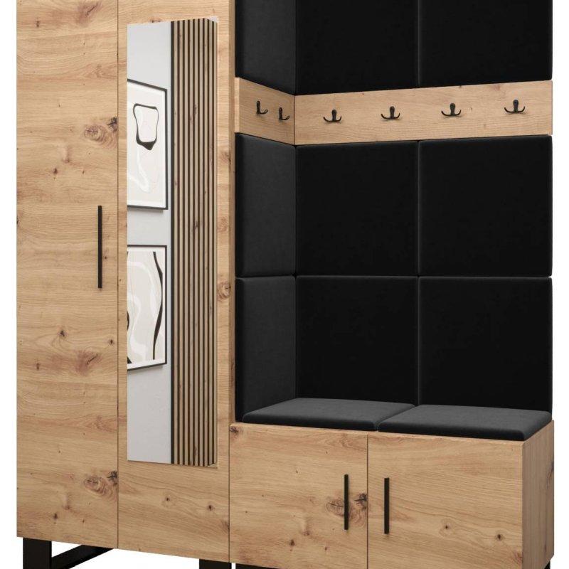 Döşemeli Panelli Lamine Ahşap Loft Tarzı Portmanto Vestiyer - 158 cm - 159280