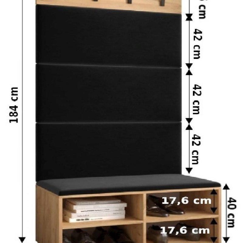 Döşemeli Panelli Metal Askılı Loft Tasarım Portmanto Vestiyer - 84x184x42 cm - 159112