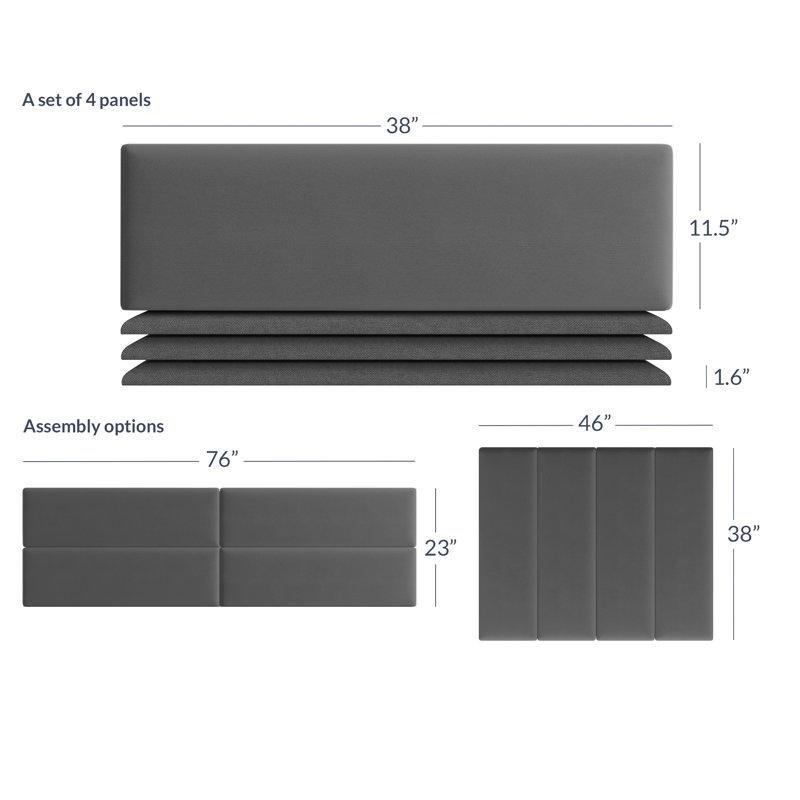 Duvara Monte 4 Parçalı Polyester Kumaş Panel Yatak Başlığı - 144720