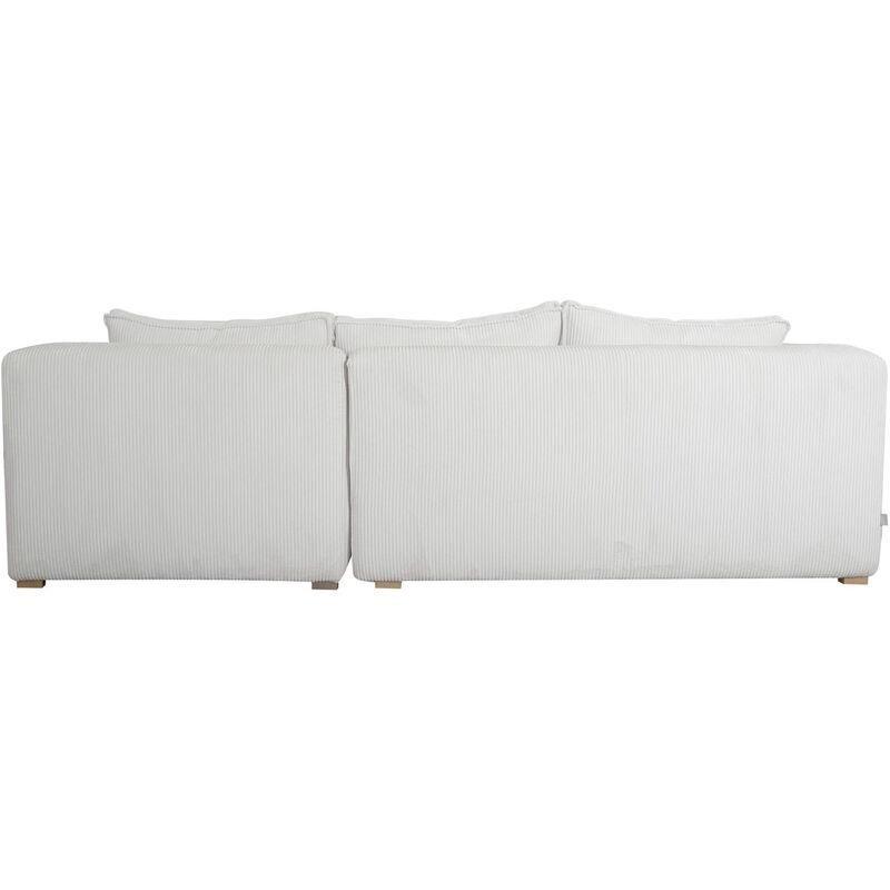 Ekru Kadife Fitilli Kumaş Masif Meşe Ayaklı Sağ Köşe Koltuk - 272x168 cm - 153104