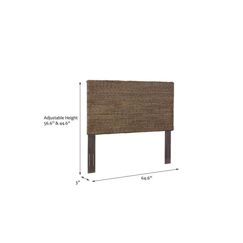 El Dokuması Rattan ve Maun Ağacı Ayarlanabilir Yatak Başlığı - 165 cm - 144636