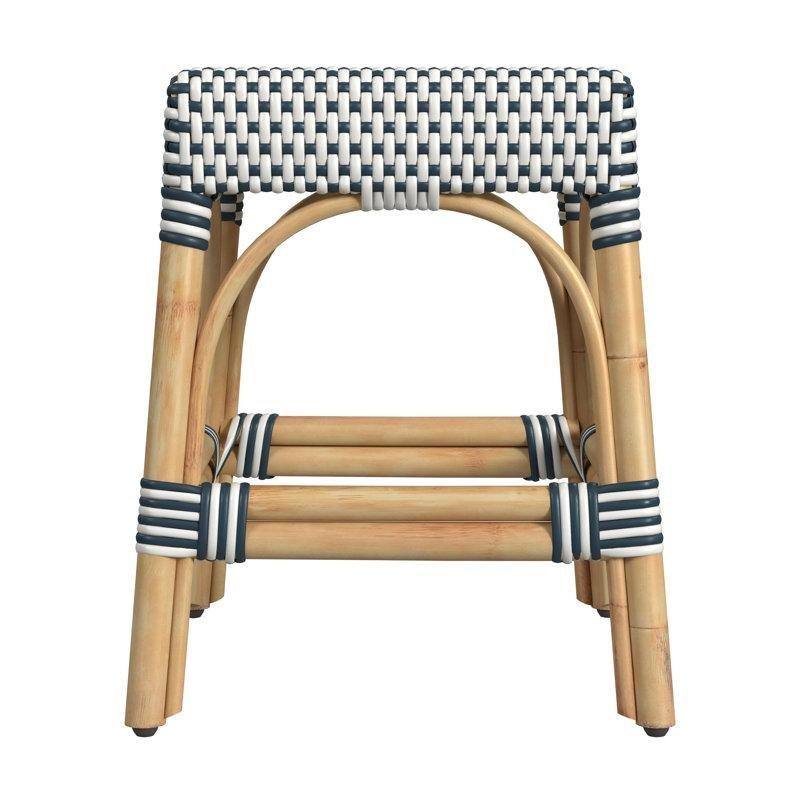 El Yapımı Rattan Ayak Destekli Sırtlıksız Hasır Bar Sandalyesi - 46 cm - 148230