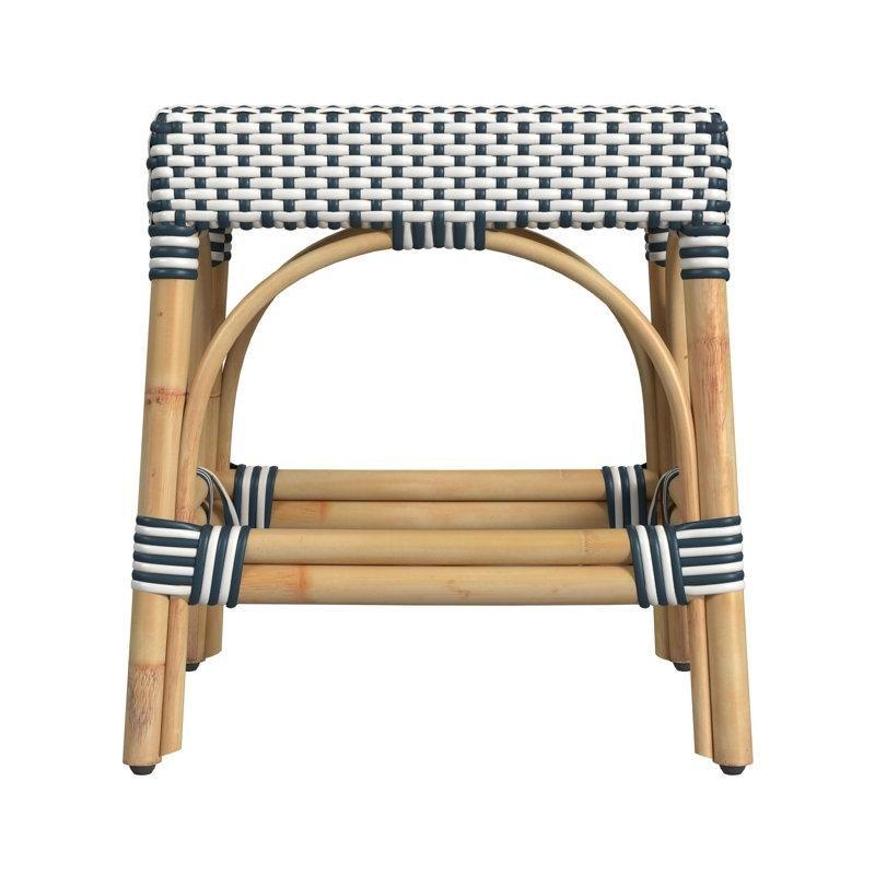 El Yapımı Rattan Ayak Destekli Sırtlıksız Hasır Bar Sandalyesi - 46 cm - 148230