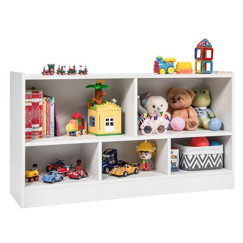 Endüstriyel Ahşap 5 Bölmeli Raflı Montessori Oyuncak Dolabı - 112x61 cm - 149985