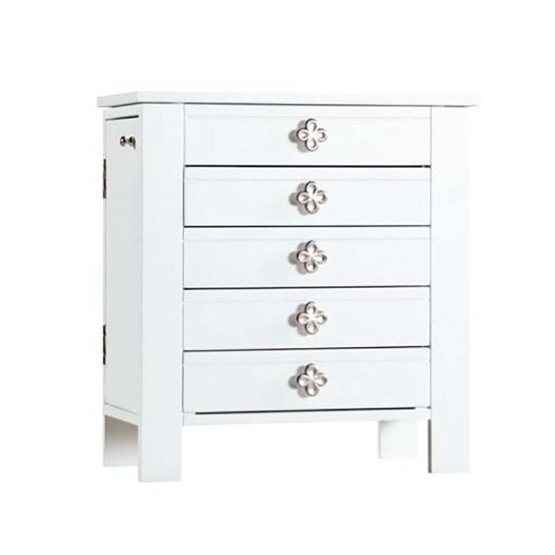 Endüstriyel Ahşap Çekmeceli Aynalı Ayaklı Takı Dolabı - 32x15x34 cm - 145194