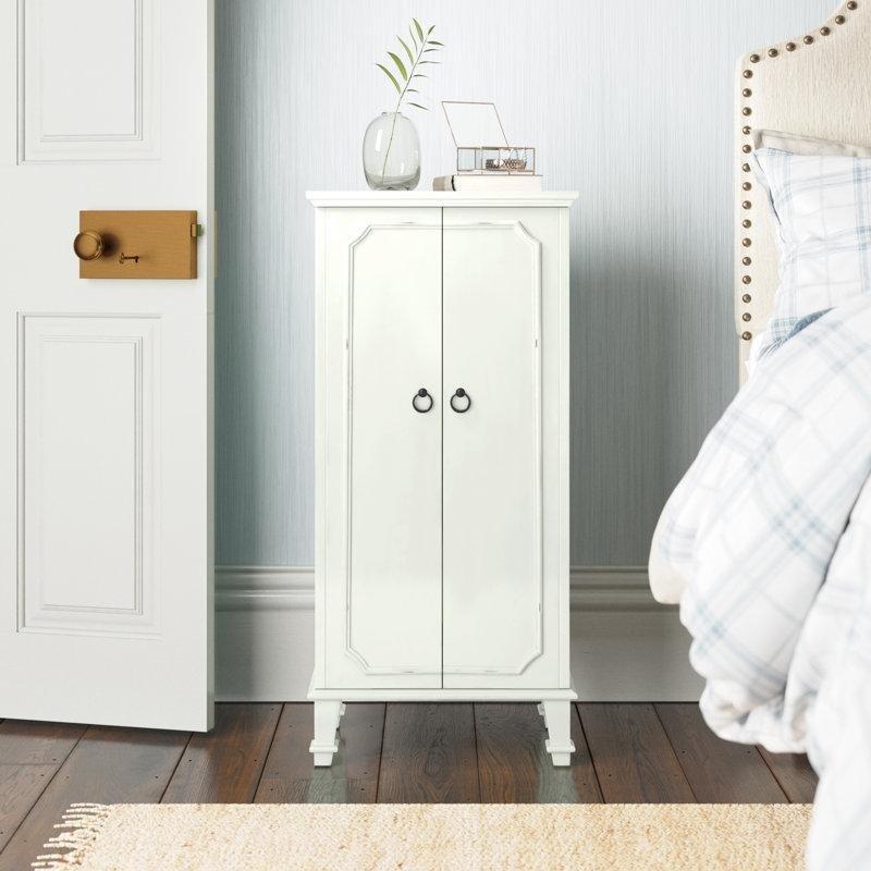 Endüstriyel Ahşap Eskitme Aynalı Çekmeceli Kilitli Takı Dolabı - 102 cm - 145347