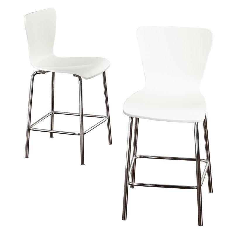 Endüstriyel Ahşap Oturaklı Bükülmüş Sırtlı Plastik Bar Sandalyesi İkili Set - 61 cm - 148365
