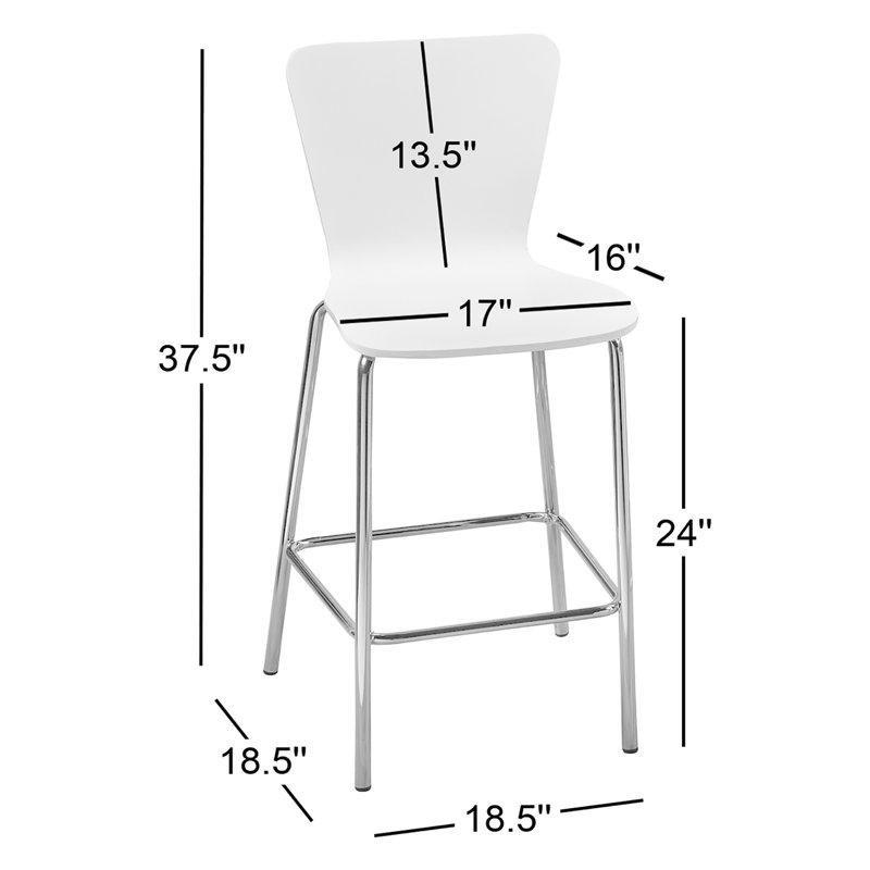 Endüstriyel Ahşap Oturaklı Bükülmüş Sırtlı Plastik Bar Sandalyesi İkili Set - 61 cm - 148365