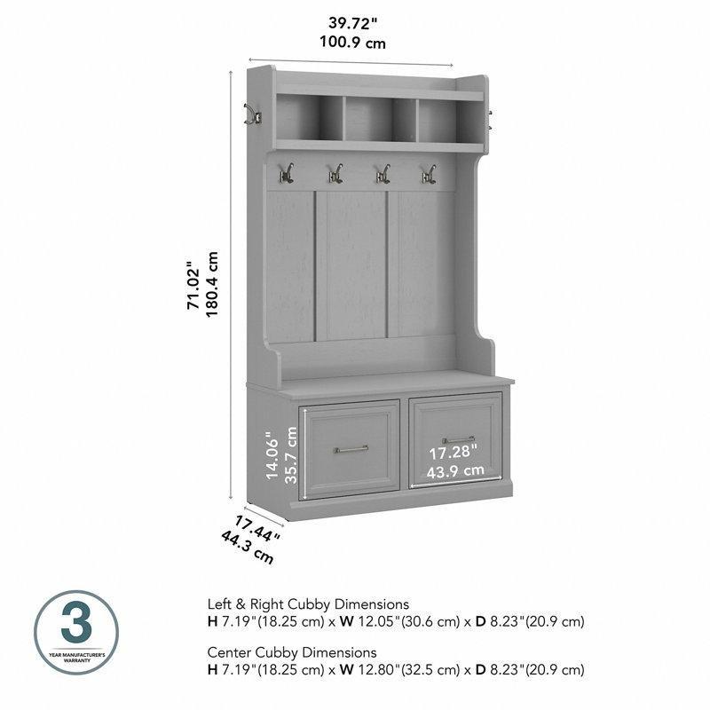 Endüstriyel Ahşap Oturaklı ve Ayakkabılıklı 6 Askılı Portmanto Vestiyer - 101 cm - 159823