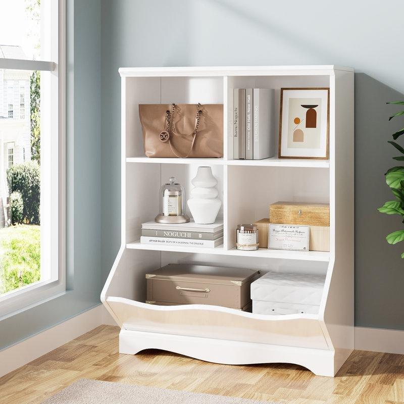 Endüstriyel Ahşap Raflı Küp Bölmeli Oyuncak Dolabı - 88x68x40 cm - 150414
