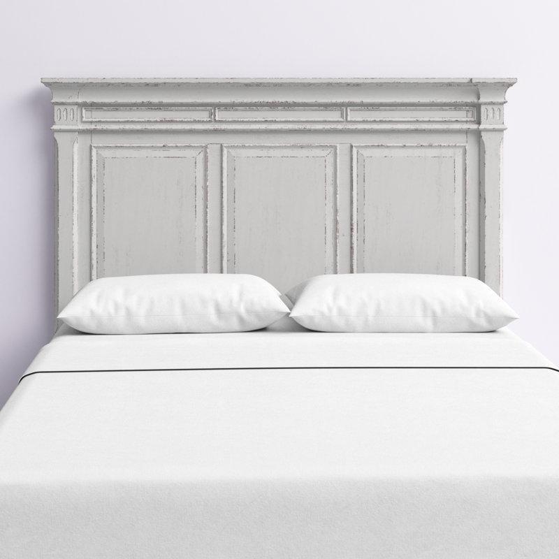 Eskitme Beyaz Masif Ahşap Panelli Yatak Başlığı - 211 cm - 144753