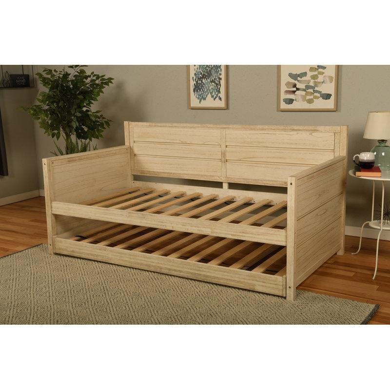 Eskitme Beyaz Masif Ahşap Yavru Yataklı ve Yatak Dahil Karyola - 202x107 cm - 142822