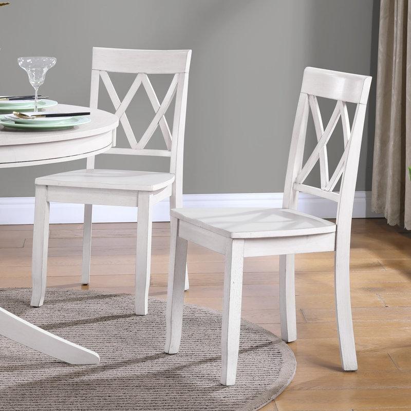 Eskitme Ceviz Çapraz Sırtlı Yemek Sandalyesi 2li Set - 145665