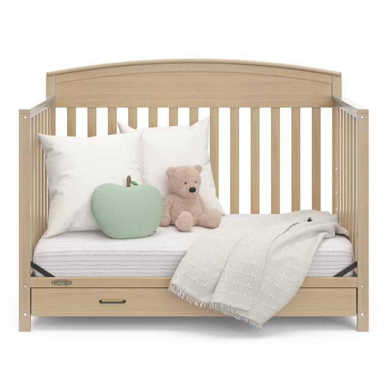 Eskitme Gri Çam Ahşap Çekmeceli 5i 1 Arada Dönüştürülebilir Beşik - 162226