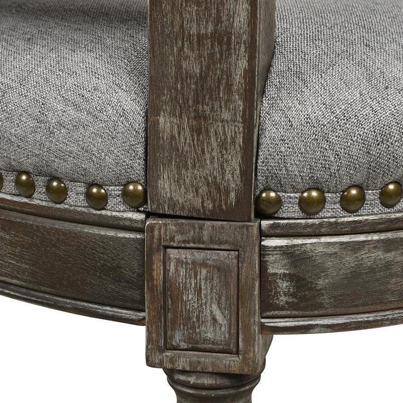 Eskitme Kahverengi Masif Meşe Zımba Detaylı Hasır Bar Sandalyesi - 68 cm - 148269