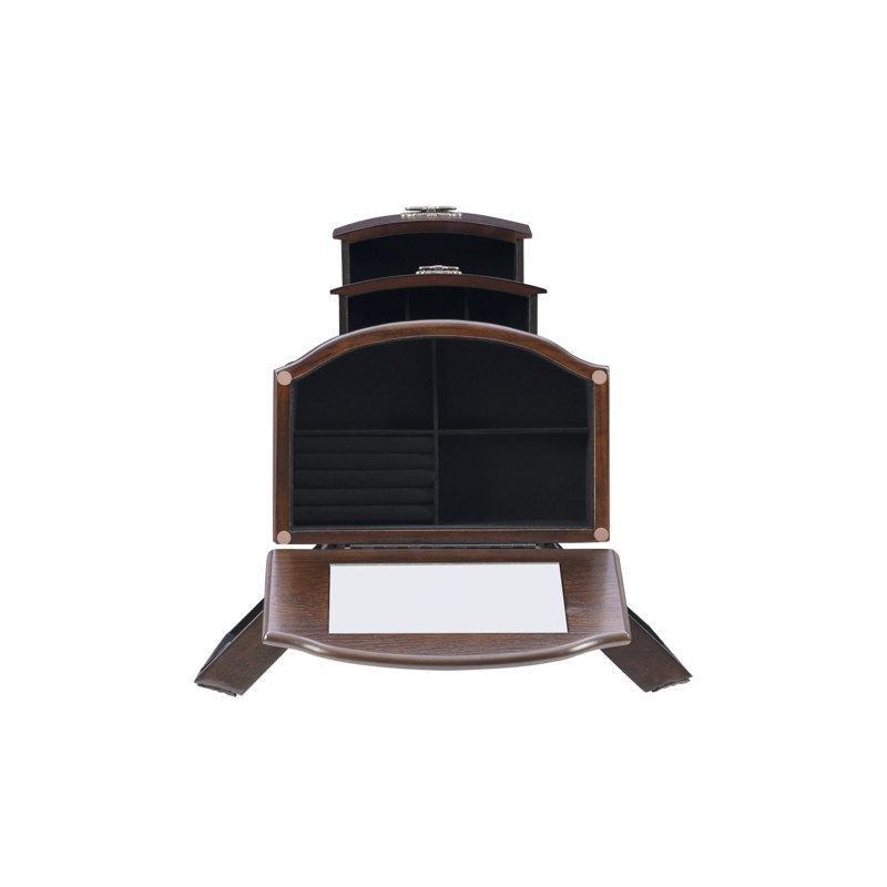 Espresso Ahşap Çekmeceli Aynalı Ayaklı Takı Dolabı - 39x26x102 cm - 145326