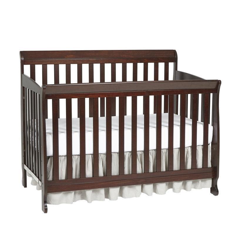 Espresso Masif Ahşap 4ü 1 Arada Dönüştürülebilir Yüksekliği Ayarlanabilir Beşik - 136x84 cm - 161908