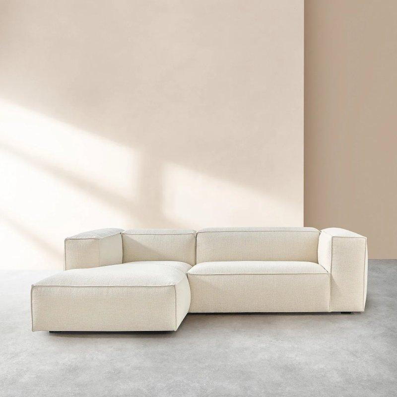 Fildişi Buklet Kumaş Sol Köşe Koltuk - 269x169 cm - 154663