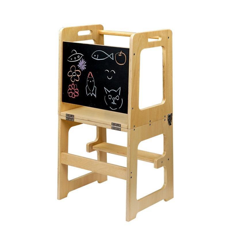 Fildişi Endüstriyel Ahşap Yazı Tahtalı Katlanabilir Öğrenme Kulesi - 162949