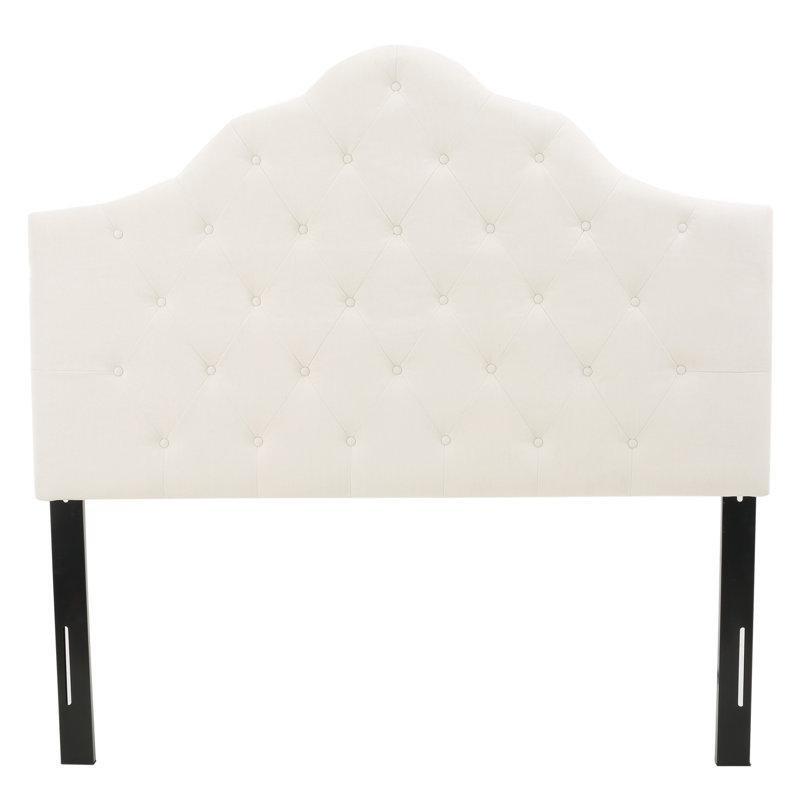 Fildişi Keten Karışımı Kapitoneli Ayarlanabilir Yatak Başlığı - 159 cm - 144549