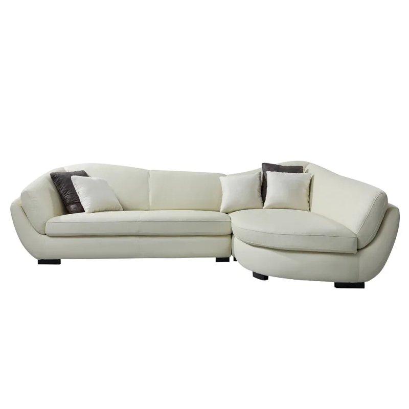 Fildişi Manda Derisi 5 Kişilik Sağ Köşe Koltuk Takımı - 285 cm - 155695