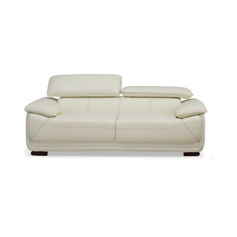 Fildişi Rengi Deri Ayarlanabilir Başlıklı İkili Koltuk - 170 cm - 155176