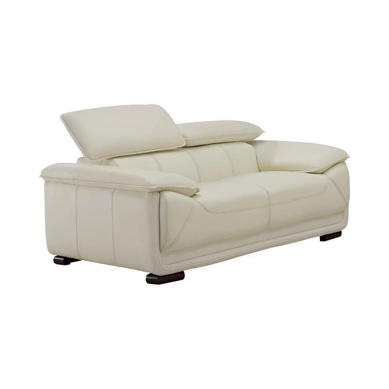 Fildişi Rengi Deri Ayarlanabilir Başlıklı İkili Koltuk - 170 cm - 155176