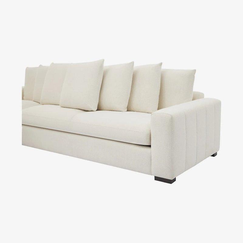 Fildişi Rengi Kuş Tüyü Dolgulu Sol Köşe Koltuk - 314 cm - 154469